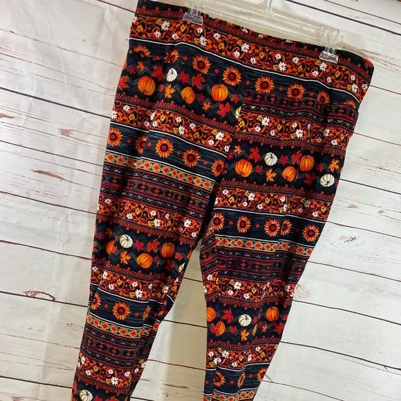Terra & Sky Fall / Halloween Print Capri Leggings NWOT Women's Size 20-22 W (XL) - Picture 9 of 11